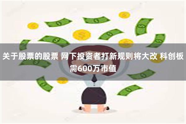 关于股票的股票 网下投资者打新规则将大改 科创板需600万市值