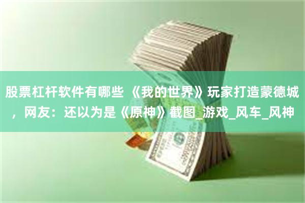 股票杠杆软件有哪些 《我的世界》玩家打造蒙德城，网友：还以为是《原神》截图_游戏_风车_风神