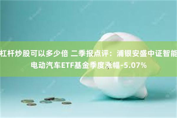 杠杆炒股可以多少倍 二季报点评：浦银安盛中证智能电动汽车ETF基金季度涨幅-5.07%